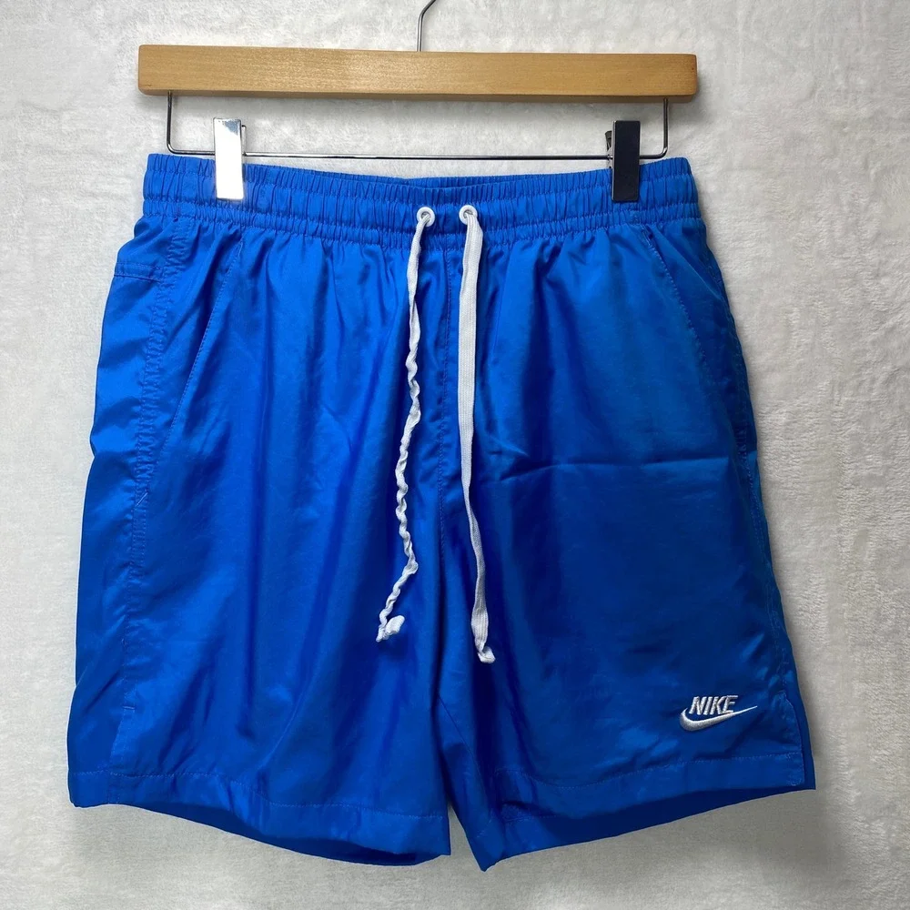 Nike Mens Small  Royal Blue Swim Trunks Shorts Elastic Waist Pockets Size Medium